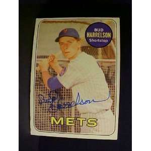  Bud Harrelson New York Mets #456 1969 Topps Signed 