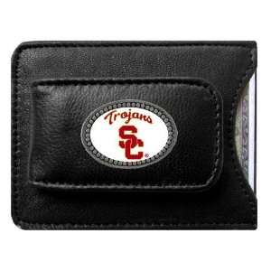  USC Trojans NCAA Logo Card/Money Clip Holder (Leather 