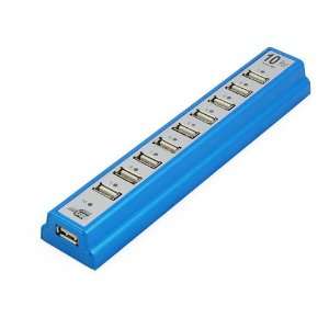    10 Port USB 2.0 Hub with AC Adapter, Power Strip Style Electronics