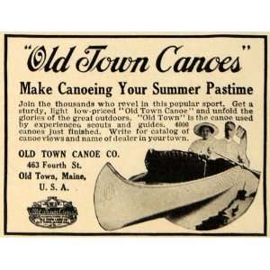 1915 Ad Old Town Canoe Summer Canoeing Sport Maine 