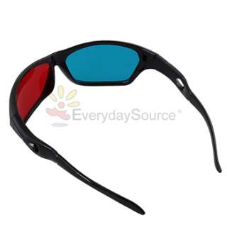 Red blue Anaglyph 3D 3 D Glasses Reusable Black Frame  
