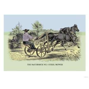  The McCormick No. 4 Steel Mower Giclee Poster Print, 9x12 