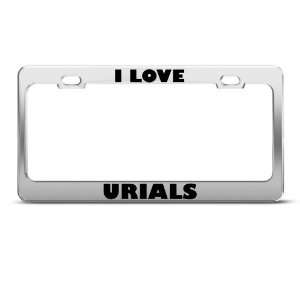  I Love Urials Urial Animal license plate frame Stainless 