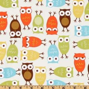 44 Wide Urban Zoologie Owls Cream Fabric By The Yard 