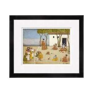 Nobles Offering Gifts To A Group Of Ascetics Framed Giclee Print 