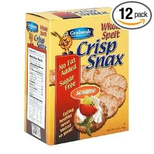 Grainosh Crisp Snax, Whole Spelt Crisp Snax Sesame, 6 Ounce Units 
