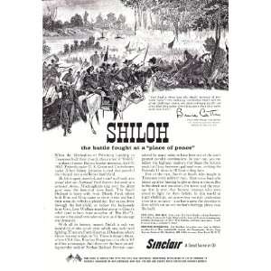 1961 Ad Sinclair Motor Oil Civil War Shiloh Original Vintage Print Ad