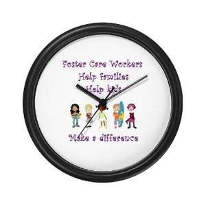  Foster Care Workers Kids Wall Clock by 