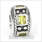 Moress CANARY YELLOW CZ BAND Sterling Silver European Charm Bead M 239 