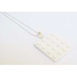  White Upcycled LEGO Necklace Jewelry