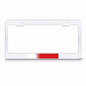 Bahrain White Country Metal license plate frame Tag Holder