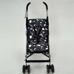 Stroller Liner in Black and White Leaf