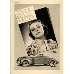  1937 Ad Cord Cars Super Charged Women Auburn Indiana 