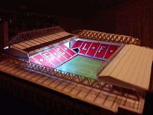 LIVERPOOL FC ANFIELD MODEL STADIUM WITH WORKING FLOODLIGHTS  