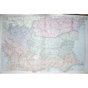 BACON MAP 1894 TURKEY GREECE CONSTANTINOPLE VARNA
