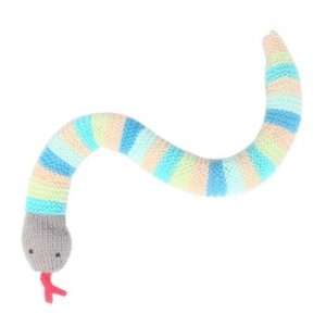  Pebble Baby Rattle   Snake Knitted in Turquoise Toys 