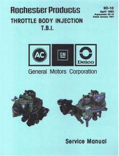 1982 1984 Corvette TBI Crossfire Injection Shop Manual  