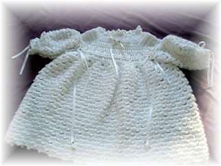 Boutique Crocheted Girl Christening 4 pc Outfit Beauty  