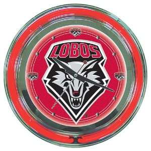  University of New Mexico Neon Clock   14 inch Diameter 