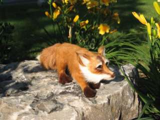 Rare Red Fox Furry Fur Animal Figurine Collectible Ltd  