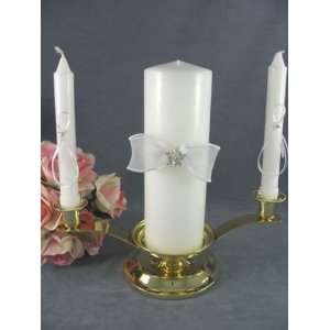  Enameled Flower Wedding Unity Candle Set