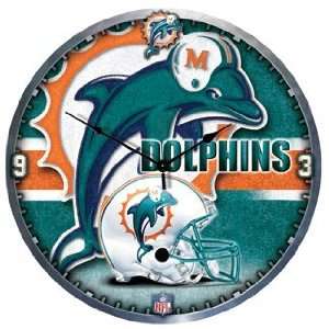  NFL Miami Dolphins Clock   High Definition Art Deco XL 
