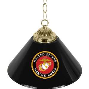 United States Marine Corps Single Shade Bar Lamp   14 inch   Game Room 