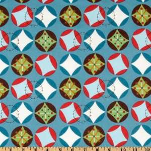  44 Wide Hooty Hoot Kangaroo Flannel Starburst Blue 