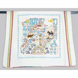  Catstudio Hand Embroidered Dish Towel   Grand Canyon