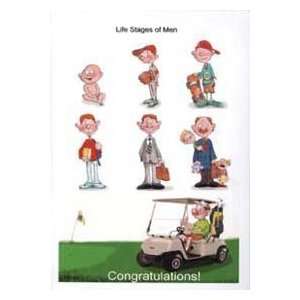  Set of 4   Card Life Stages Of Men Congra   Golf Card 