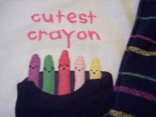NWT Girls Gymboree Crayon long sleeve shirt & pants pajamas gymmies 