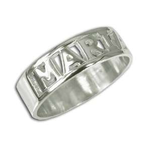  Personalized English Silver Engraved Name Ring Jewelry