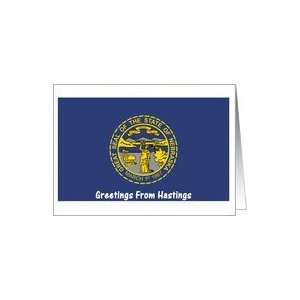 Nebraska   City of Hastings   Flag   Souvenir Card