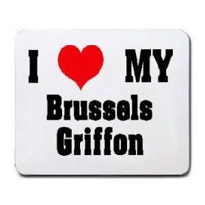  I Love/Heart Brussels Griffon Mousepad