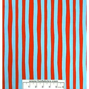 Dr. Seuss Aqua and Red Stripes Fabric Arts, Crafts 