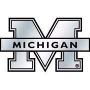 Michigan Wolverines Chrome Auto Emblem Decal Football University of 