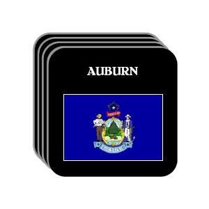  US State Flag   AUBURN, Maine (ME) Set of 4 Mini Mousepad 
