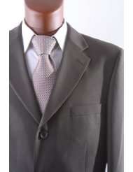 Mens Single Breasted Three Button Olive Dress Suit