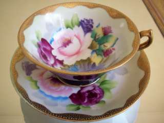 VINTAGE TEA CUP & SAUCER HAND PAINTED Absolutely Fabulous Occupied 