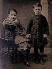 ANTIQUE TINTYPE 2 CHILDREN BOY GTOP SHOES CU