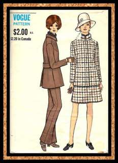 Vogue 7496 SPECIAL~60s Back Pleated JACKET Flared PANTS SKIRT Pattern 
