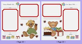 24 BABY SHOWER GIFT PREMADE LADYBUG BEAR SCRAPBOOK PAGE  