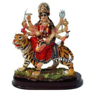  Hindu Statue Durga on Tiger   Resin 5.5