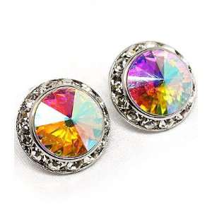  Gorgeous Aurore Boreale Crystal Stud Earrings Jewelry