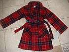 Cherokee Fleece Plaid Red Robe size Medium 7/8 Bath Paj