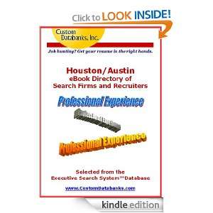 Houston/Austin eBook Directory of Search Firms and Recruiters (Job 