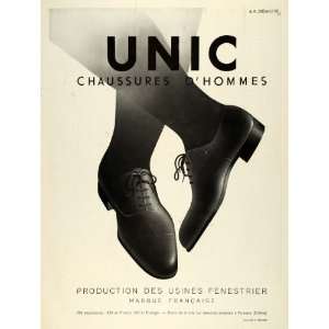  1932 Ad Unic French Fashion Mens Shoes Leather Laces Artist 