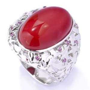  Sterling Silver Jasper & Brazilian Garnet Ring Jewelry