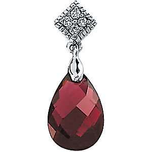   12X8/.04Cttw;P;Genuine Brazilian Garnet And Diamond Pendant Jewelry