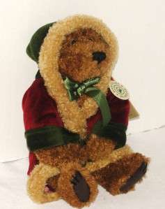 The Boyds Christmas Teddy Bear with Robe and Bell  